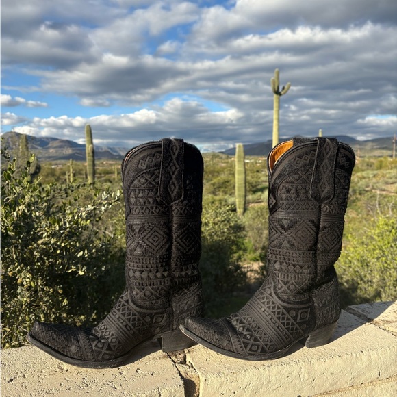 Black Zorilla 13” Old Gringo Women's Cowboy Boots - Picture 2 of 6